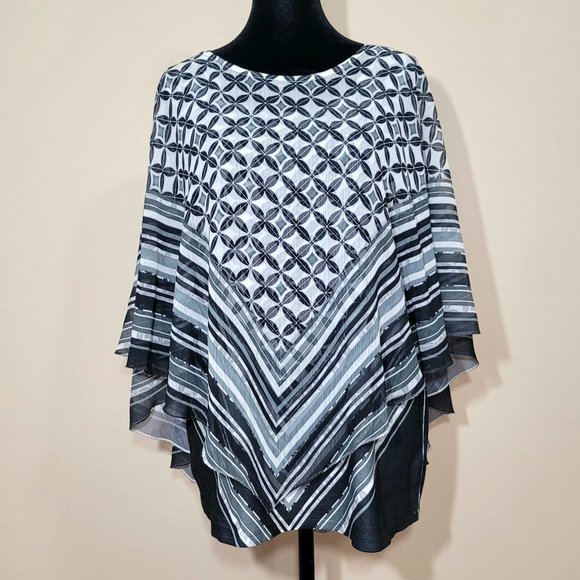Live and Let Live Tops - Live and Let Live Olive Green Tone Sleeveless  2 Pc Tank Top with Poncho- XL
